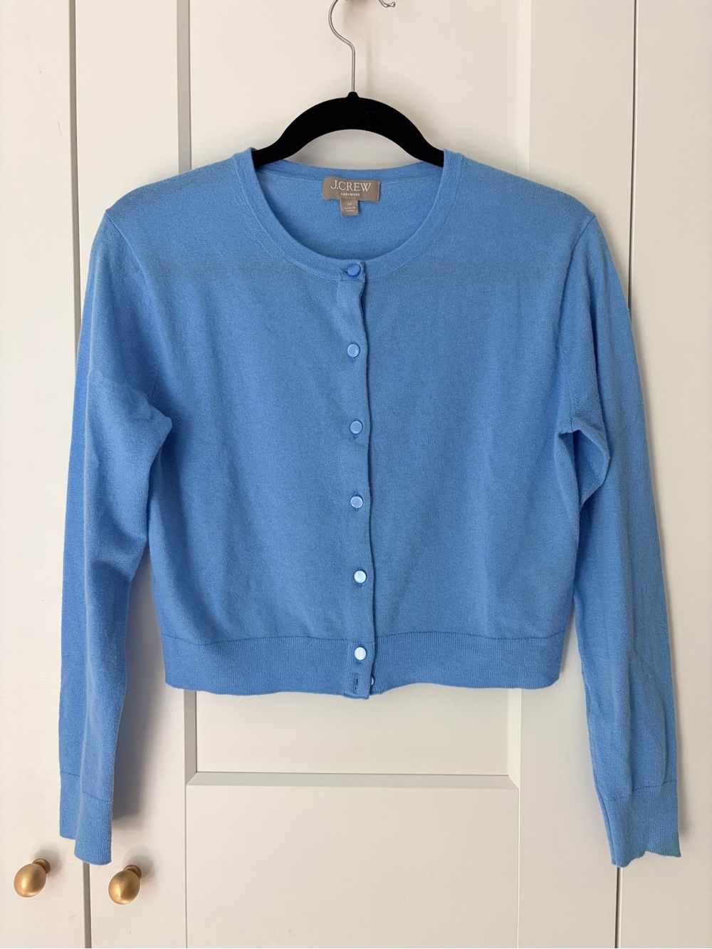 J. Crew Sky Blue Crewneck Button-Front Women's Cardigan | XS